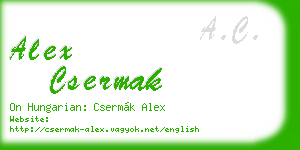 alex csermak business card